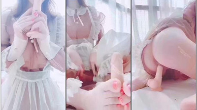 가장 아름다운 트위터 인플루언서 소녀 ＇악견＇ 4월 신작-투명 제복 커피 하녀 예쁜 밀크 연랑혈 기승 신음